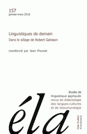 Études de linguistique appliquée, no 157